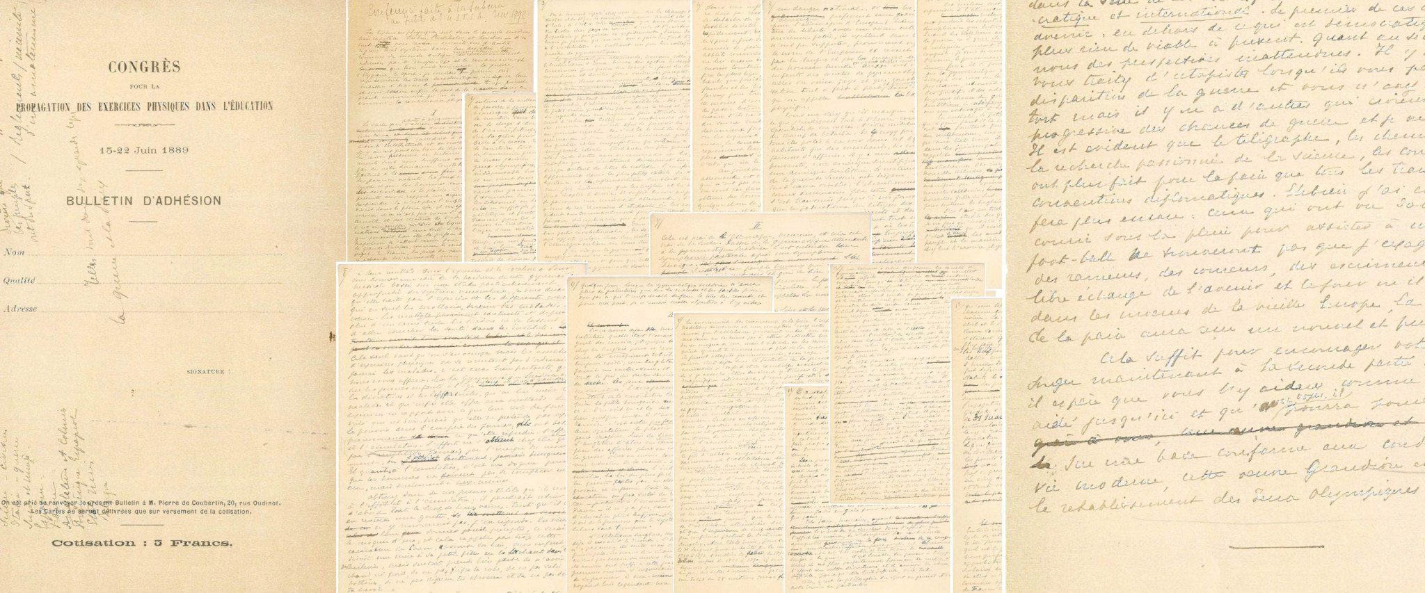The manifesto written by Baron Pierre de Coubertin which led to the revival of the Olympic Games sold at auction last December for a record $8,806,500 ©IOC
