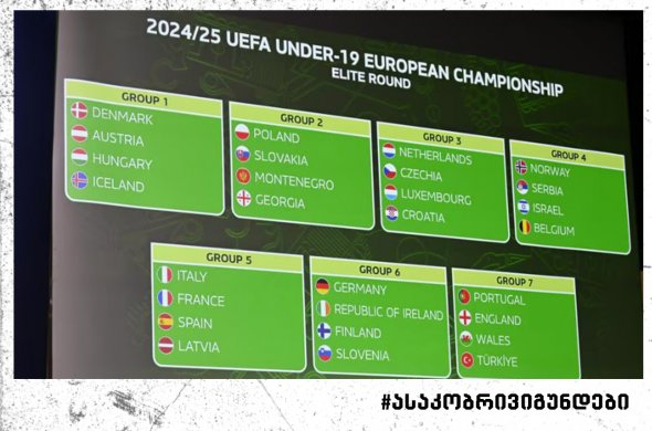 საქართველოს 19-წლამდე ნაკრების მეტოქეები ცნობილია საქართველოს 19-წლამდე ნაკრების მეტოქეები ცნობილია